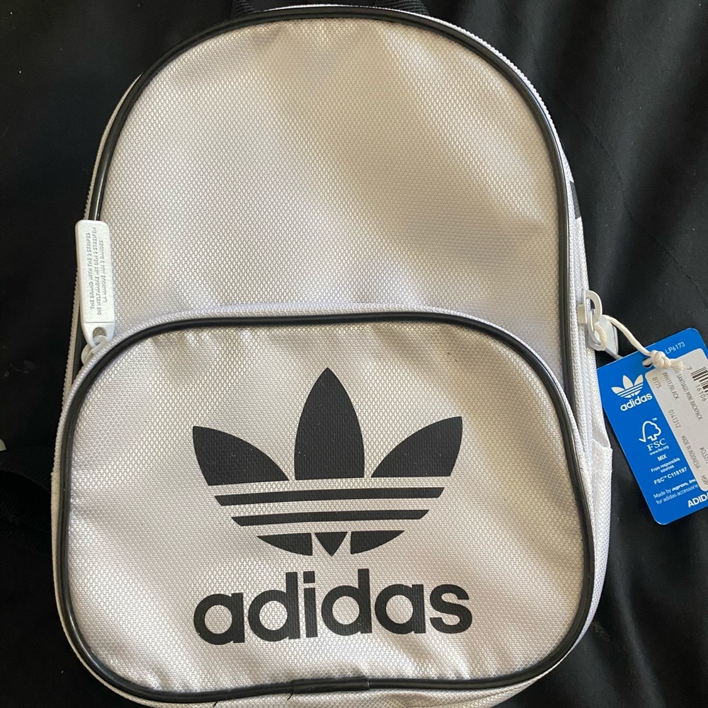 Small white adidas backpack new with tags